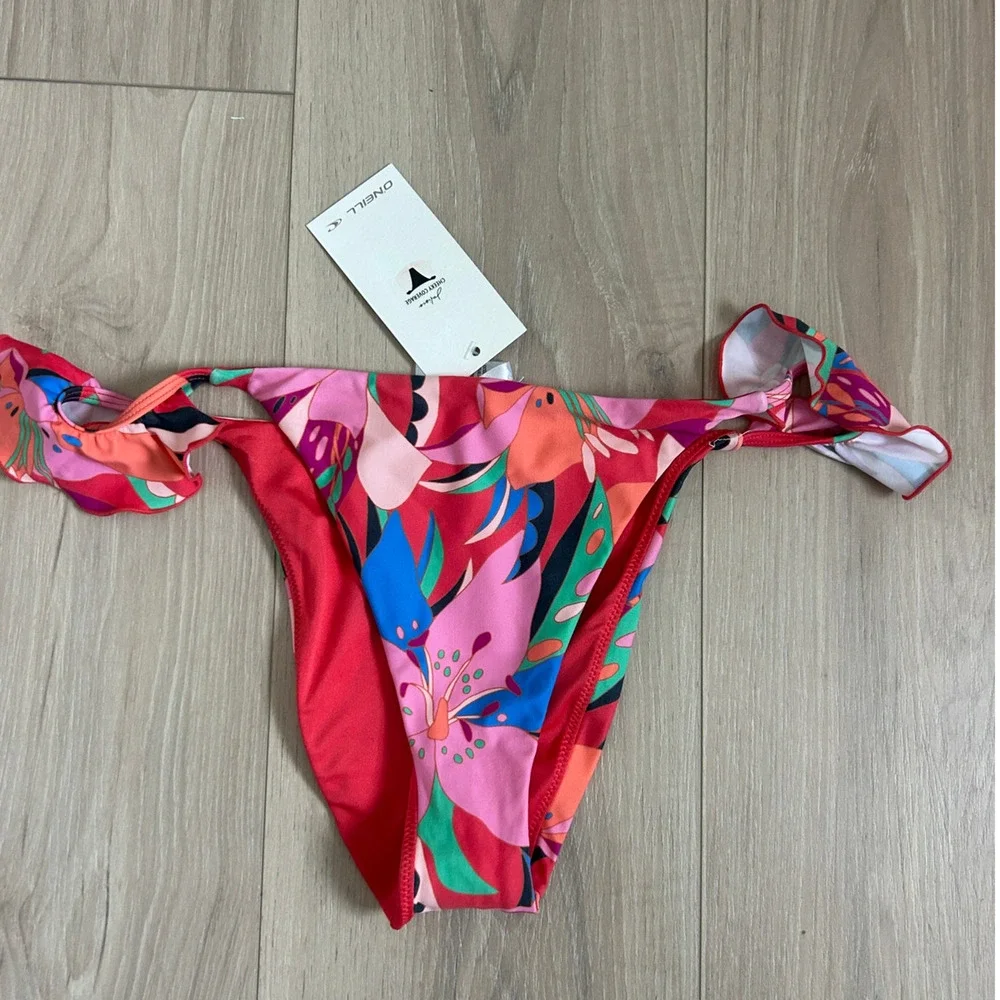 O'Neill Cabana Jalisco Floral Ruffle Bikini Bottoms NWT Size Large
